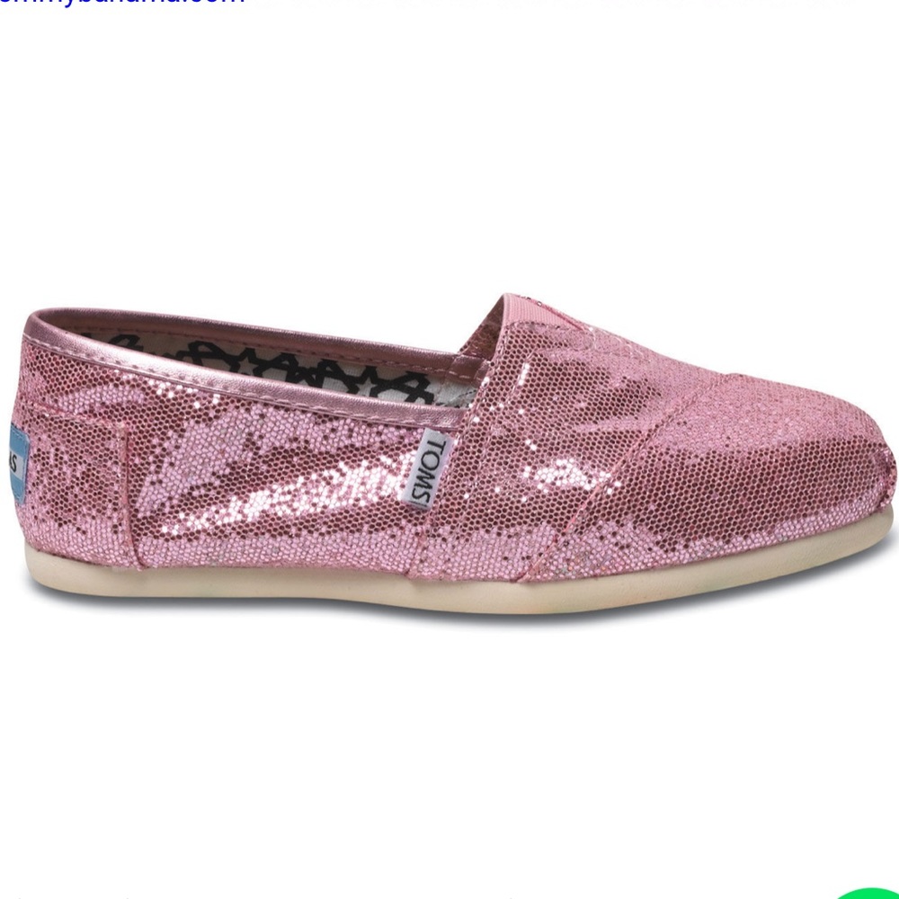 TOMS classic pink glitter shoes item#61